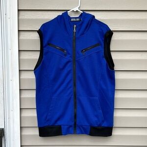 Allegra K men’s blue& black hooded vest